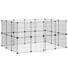 vidaXL Huisdierenkooi met deur 28 panelen 140x105x70 cm staal zwart