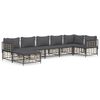 vidaXL 7-delige Loungeset met kussens poly rattan antracietkleurig