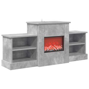vidaXL Elektrische haard Beton 110 x 30 x 50 cm Bewerkt hout