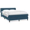 vidaXL Boxspring met matras fluweel donkerblauw 140x220 cm