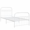 vidaXL Bedframe met hoofd- en voeteneinde metaal wit 90x190 cm