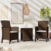 vidaXL 3-delige Loungeset met kussens PP rattan bruin