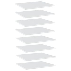 vidaXL Wandschappen 8 st 60x50x1,5 cm spaanplaat hoogglans wit