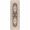 vidaXL Tapijtloper FLORNES Geweven Taupe patroon 67 x 150 cm PP 7 mm