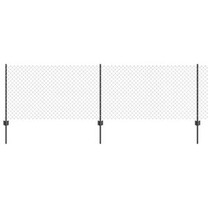 vidaXL Kettinglinkomheining met paal 10 x 0,8 m (B x H)