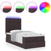 vidaXL Ottoman bed met matras en LED's 100x200cm stof donkerbruin