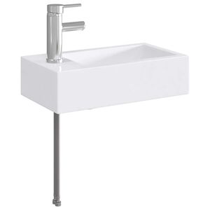 vidaXL Badkamer wastafel met kraan en afvoer Chroom