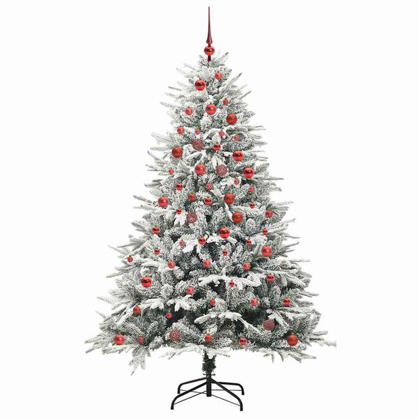 vidaXL Artificial Pre-lit Kerstboom met Ballenset Groen 180 cm