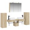 vidaXL Badkamermeubelset 6 pcs Sonoma Eiken Bewerkt hout en glas