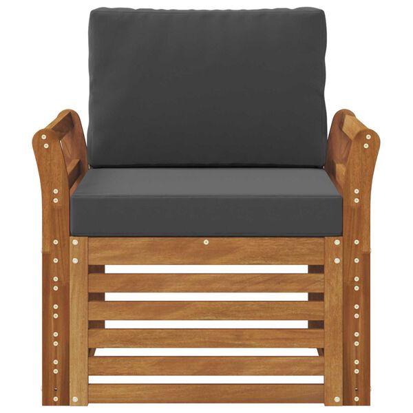 vidaXL Buiten bankenset Massief Acaciahout en Polyester Naturel