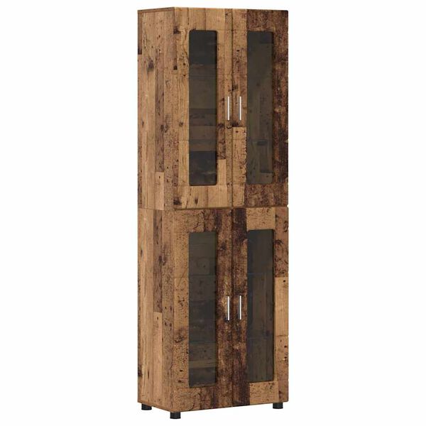 vidaXL Hoge kast FLORIN Oudhout 60 x 35 x 182 cm Bewerkt hout
