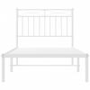 vidaXL Bedframe met hoofdbord metaal wit 90x190 cm