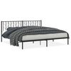 vidaXL Bedframe met hoofdbord metaal zwart 200x200 cm