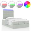 vidaXL Ottoman bed met matrassen en LED's 120x190cm fluweel lichtgrijs