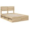 vidaXL Bedframe met hoofdeinde Sonoma 140 x 200 cm Massief grenenhout