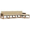 vidaXL Buiten bankenset met kussen 5 pcs Natuurlijk en Beige