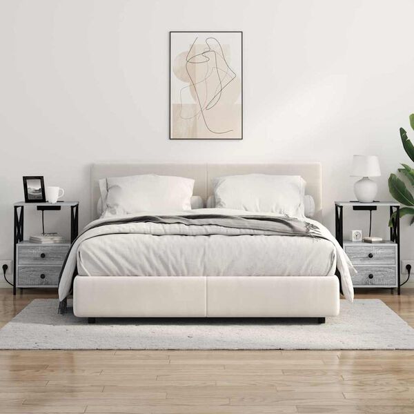 vidaXL Nachtkastje met lade Grijs Sonoma 40 x 31 x 60 cm Bewerkt hout