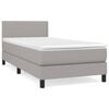vidaXL Boxspring met matras stof lichtgrijs 90x200 cm