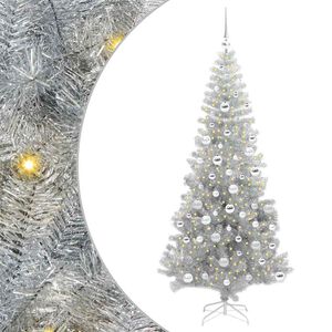 vidaXL Kerstboom met 300 LED met standaard Zilver 180 cm PET