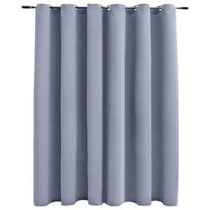 vidaXL Gordijn verduisterend met metalen ringen 290x245 cm grijs