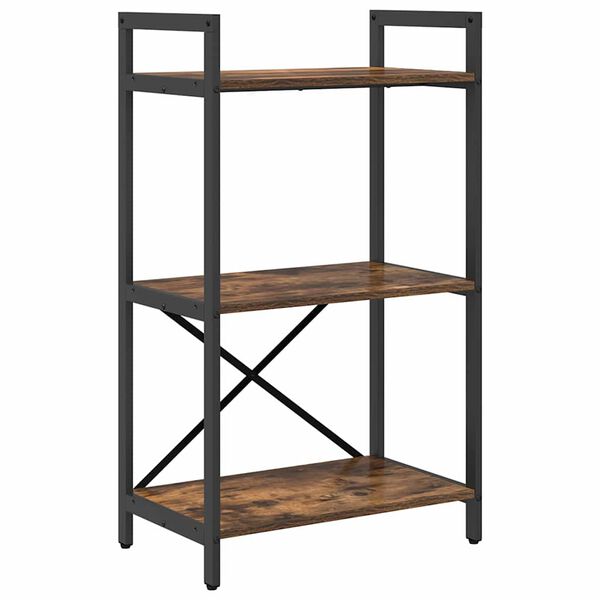 vidaXL Boekenkast Gerookt eiken 56 x 34 x 96 cm Bewerkt hout