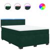 vidaXL Boxspring met matras fluweel donkergroen 140x190 cm