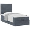vidaXL Ottoman bed met matrassen 90x200cm fluweel donkergrijs