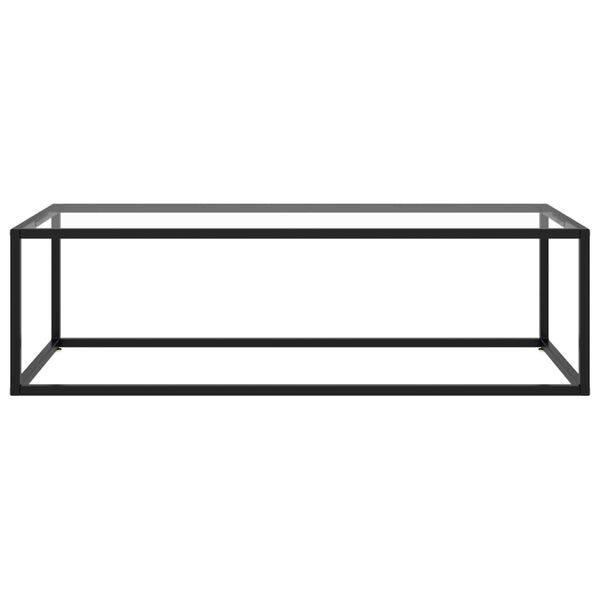 vidaXL Salontafel met gehard glas 120x50x35 cm zwart