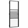 vidaXL Glazen deur 83 x 3,5 x 201,5 cm Aluminium Zwart