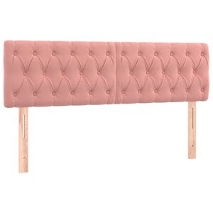 vidaXL Hoofdborden 160x7x78/88 cm fluweel roze
