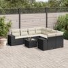 vidaXL 9-delige Loungeset met kussens poly rattan zwart