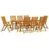 vidaXL Tuin eettafelset 9 st Bruin Massief Acaciahout