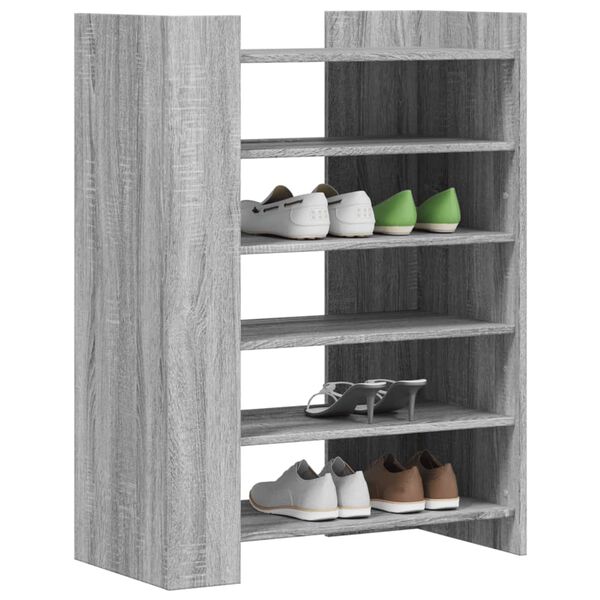 vidaXL Schoenenkast 74,5x37,5x100 cm bewerkt hout grijs sonoma eiken