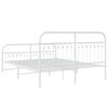 vidaXL Bedframe met hoofd- en voeteneinde metaal wit 150x200 cm