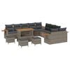 vidaXL Tuinbankenset 18 st 11-Aantal zitplaatsen Grijs poly rattan