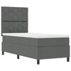 vidaXL Boxspring bed met matras met LED Donkergrijs 80 x 200 cm Stof
