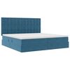 vidaXL Opbergbed met LED met matras Donkerblauw 200 x 200 cm Fluweel