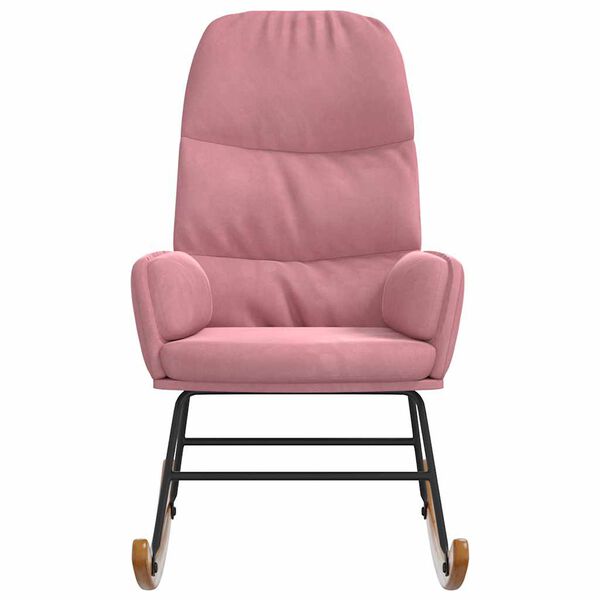 vidaXL Schommelstoel fluweel roze
