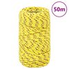 vidaXL Boottouw 2 mm 50 m polypropyleen geel