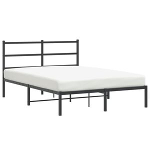 vidaXL Bedframe met hoofdbord metaal zwart 140x200 cm