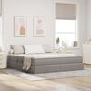 vidaXL Opslag bed met matras met matras Taupe 160 x 200 cm Polyester
