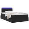 vidaXL Opbergbed met LED met matras met LED Zwart 120 x 190 cm Fluweel