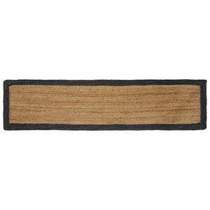 vidaXL Gebied Tapijt Donkergrijs en Natuurlijk 60 x 200 cm Jute