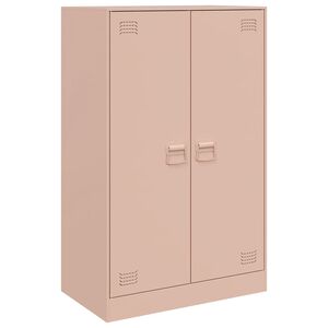vidaXL Dressoir 67x39x107 cm staal roze