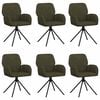 vidaXL Draai Eetstoelen 6 pcs Nep Suede Leer Legergroen