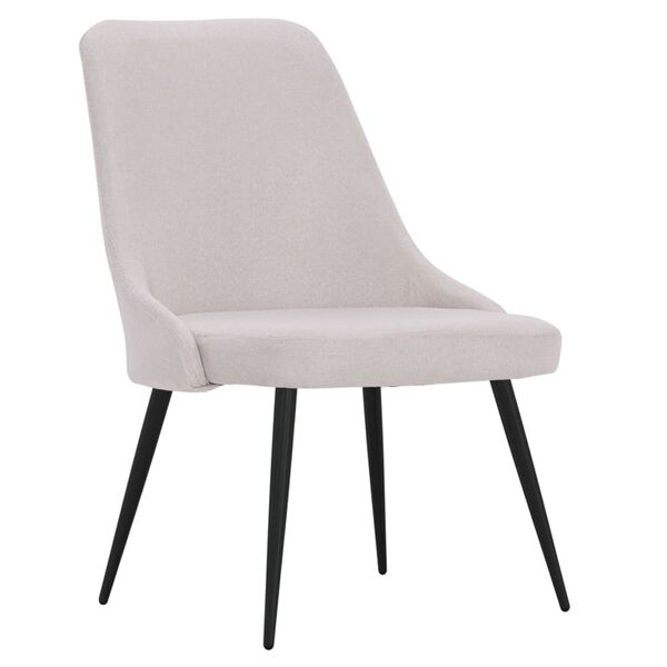 vidaXL Eetkamerstoelen 4 st stof cr&egrave;mekleurig