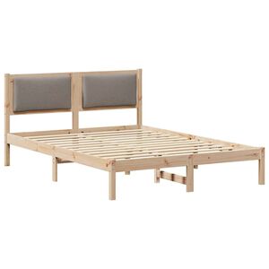 vidaXL Bedframe met hoofdeinde Taupe 140 x 190 cm Massief grenenhout
