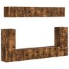 vidaXL Tv-meubelset Wandgemonteerd 5 pcs Gerookt eiken Bewerkt hout
