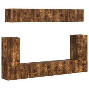 vidaXL Tv-meubelset Wandgemonteerd 5 pcs Gerookt eiken Bewerkt hout