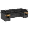 vidaXL 7-delige Loungeset met kussens poly rattan zwart